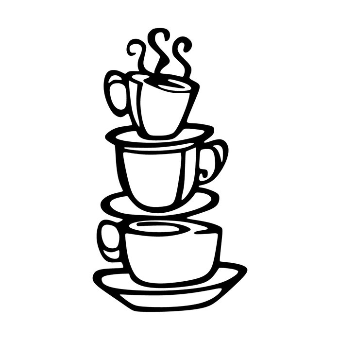 Wallity Coffee Accesorio decorativo de pared de metal Negro Wallity Coffee Accesorio decorativo de pared de metal Negro
